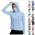 thumbnail image 1 of VBVC Women's UPF 50+ Sun Protection Hoodie,Quick Dry Long Sleeve Shirt For Women,Ladies' Fishing Hiking Top with Face Mask and Thumb Holes,Pink,S-3XL, 1 of 7