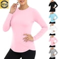 thumbnail image 1 of VBVC Women's UPF 50+ Sun Protection Long Sleeve Shirt,Ladies' Curved Hem UV Protection Tee,Quick Dry Athletic Running Hiking Top For Women,Gray,S-3XL, 1 of 6