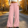 thumbnail image 1 of VBVC Women's Wide Leg Ruffle Hem Sweatpants , Drawstring Stretchy Trousers For Women , Ladies' Casual Lounge Pants with Pockets, S-2XL, 1 of 6