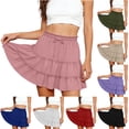 thumbnail image 1 of VBVC Women’s Y2K Drawstring Ruffle Mini Skirt,Ladies Summer A-Line Skirt,Workout Breathable Skirt For Women,Pink,S-2XL, 1 of 6