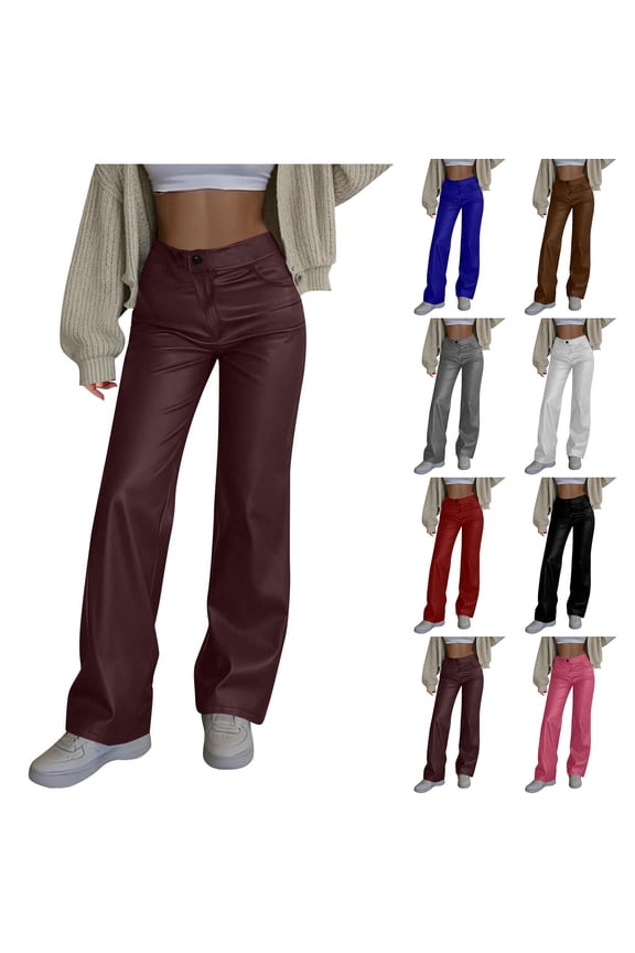 Women's Y2K Faux Leather Pants,Butt Lift Trousers For Women,Ladies Party Going Out Legging with Pockets,White,S-2XL