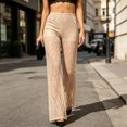thumbnail image 1 of VBVC Women's Y2K Sheer Lace Palazzo Pants , Ladies' High Waisted Wide Leg Trousers , Summer Boho Clubwear Outfits For Women,Beige,S-XL, 1 of 7