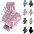 thumbnail image 1 of VBVC Women's and Women's Plus Drawstring Jogger Pants , Casual Harem Pants For Women , Ladies' Loose Lightweight Trousers with Pockets,Pink,M-5XL, 1 of 6