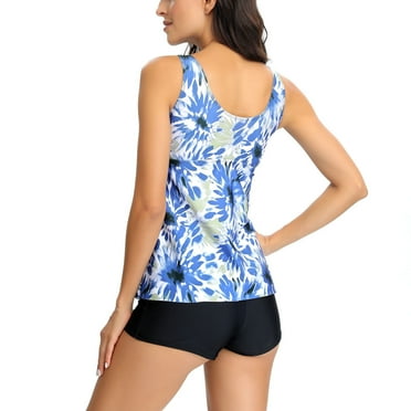 VBVC Womens Bathing Suits Two Piece Conservative Split Tankini Halter Swimsuit Flat Front Wimwear Beachwear