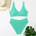 thumbnail image 1 of VBVC Womens Bikini Sets Two Piece Swimsuits Solid Color High Cut Bathing Suits Split Swimsuit, 1 of 6