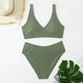 thumbnail image 1 of VBVC Womens Bikini Sets Two Piece Swimsuits Solid Color High Cut Bathing Suits Split Swimsuit, 1 of 6