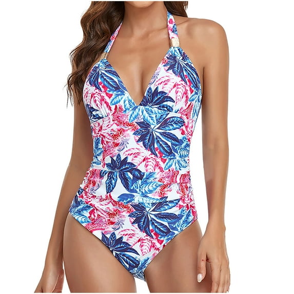 VBVC Womens One Piece Swimsuit Ruched Tummy Control Bathing Suits Vintage Retro Push Up Swimwear