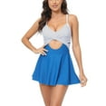 thumbnail image 1 of VBVC Womens One Piece Swimsuit Ruffle Cutout Swimdress Tummy Control V Neck Wrap Swimwear, 1 of 6