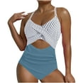 thumbnail image 1 of VBVC Womens One Piece Swimsuit Tummy Control High Cut Bathing Suit Sexy V Neck Criss Cross Monikini, 1 of 6