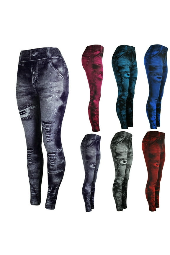 Womens Pants Clearance,Women's Jeans Bottom Pants Coloured Hip-Up Super Bomb Slim Nine-Minute Pants Leggings