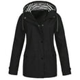 thumbnail image 1 of VBVC Womens Plus Size Clearance,Women Solid Rain Jacket Outdoor Waterproof Hooded Raincoat Windproof, 1 of 6