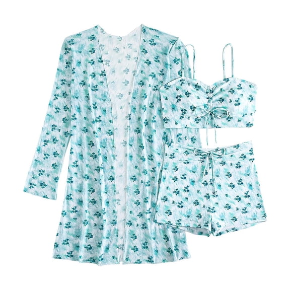 VBVC Womens Straps Halter Bikini Bathing Suit with Cover Up 3 Piece Swimsuits S-Xl