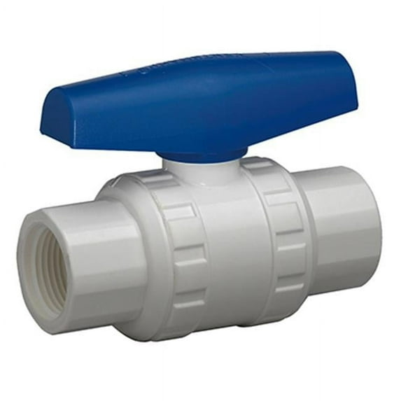 VBVP40B8B 2 in. PVC Schedule 40 Threaded Ball Valve - White