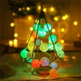 VBXOAE 10 LED Color String Lights 1 Meter with 10 Rattan Balls for