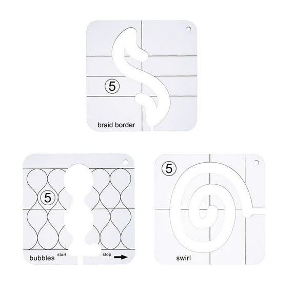 VBXOAE Acrylic Sewing Patchwork Ruler Set-3 Special-Shaped TemPlates for Quilting,5.51x5.51 Inch,Stable,with Ergonomic Grip,Perfect for Quilters & DIY Embroidery