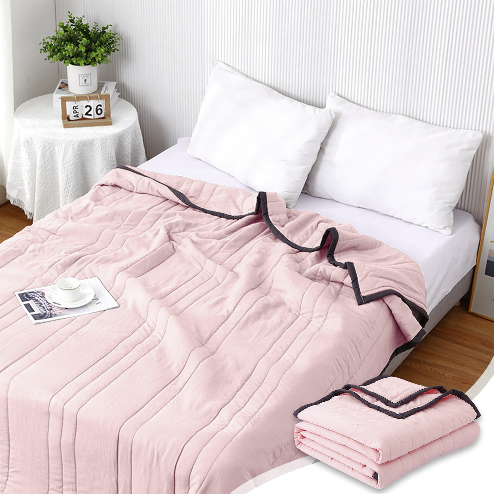 VBXOAE All-Season Cotton Summer Cooler Quilt Double-Sided Cold Effect Blanket, Lightweight & Breathable Comforter (100x150cm or 150x200cm)