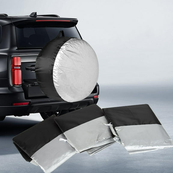 VBXOAE All Weather Waterproof Spare Tire Cover Stable 210D Cloth with Aluminum Foil for Rain,Snow Dirt Protection with Convenient Drawstring
