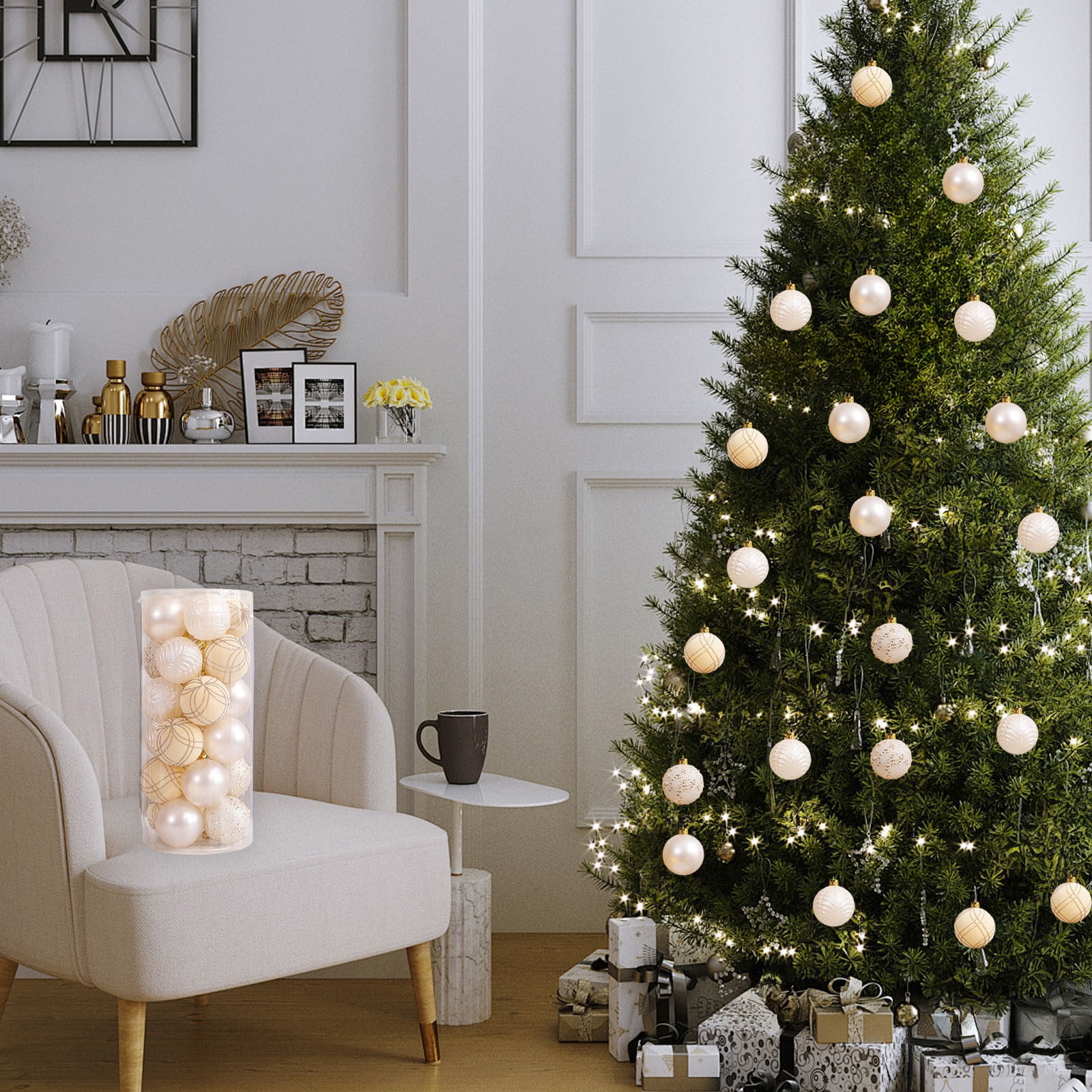 Image showcasing VBXOAE Assorted Textural Designs Christmas Tree Ornaments Set with ...