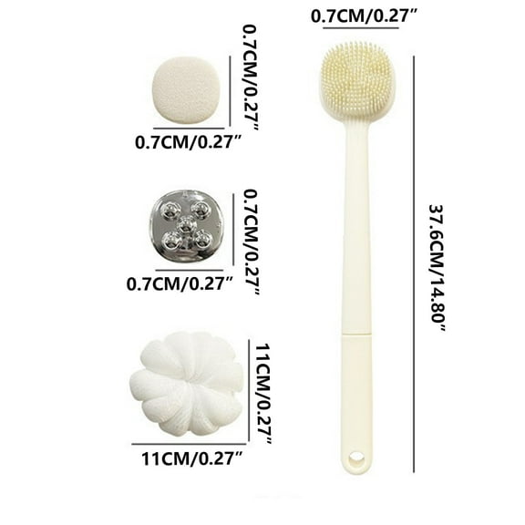VBXOAE Back Scrubber for Shower,Long Handle Bath Body Brush,Soft Nylon Mesh Sponge On a Stick,Scrubber Bath Brush,Exfoliating Brush Back Brush,Long Handled Scrub Brush for Shower