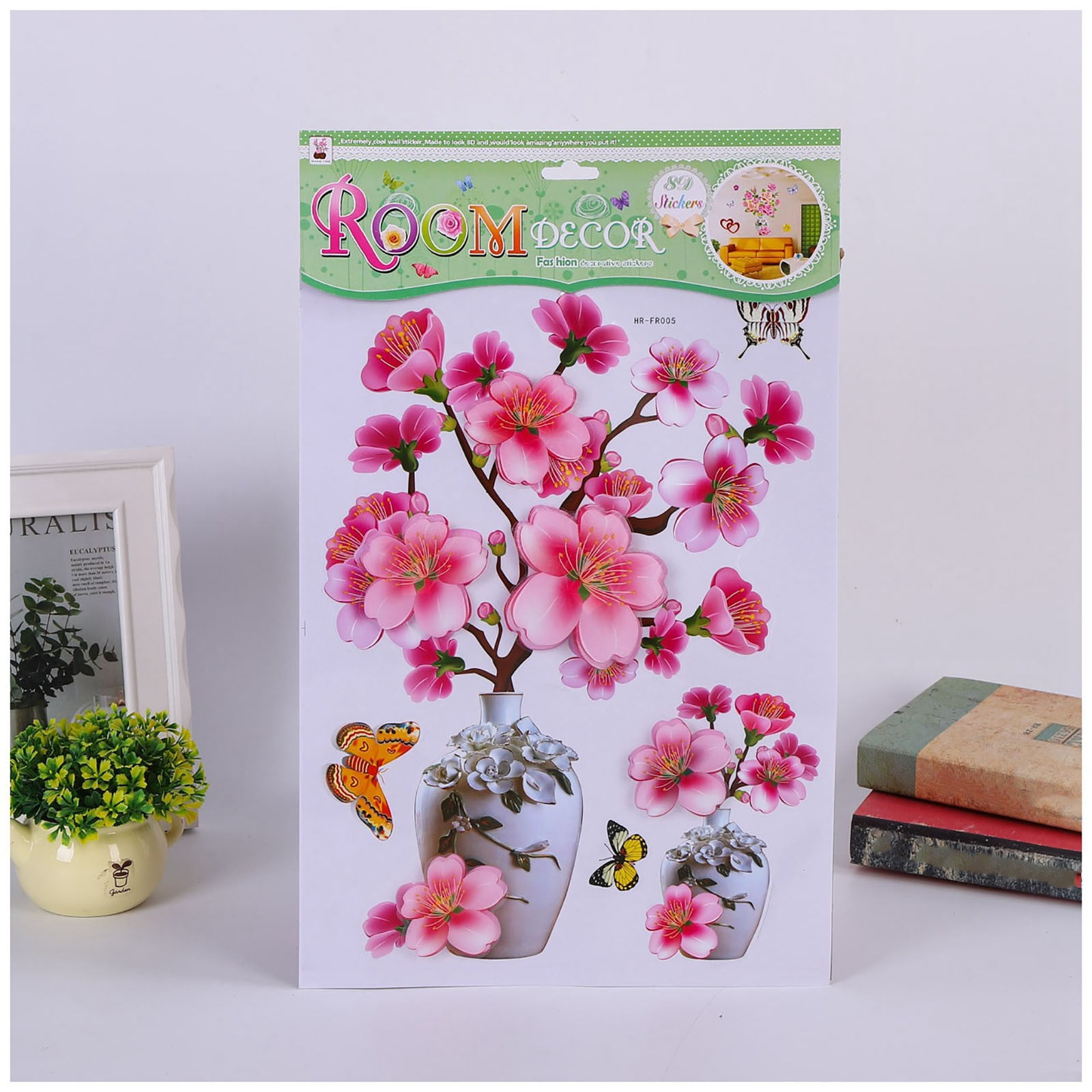 VBXOAE DIY Plant Vase Stereo Stickers Self Adhesive Wall Refrigerator