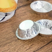 VBXOAE Disposable Aluminum Foil Muffin Baking Cups-100pc,Oven-Safe,Convenient Easy to Use for Perfectly Shaped Cupcakes and Cakes,Silver