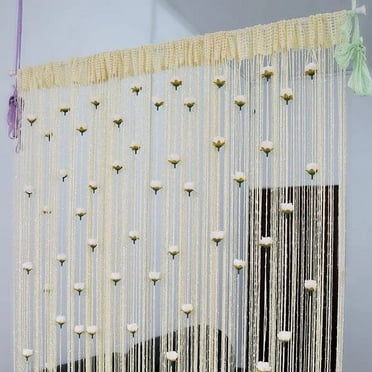 VBXOAE Door Curtain,2024 New Rose Beaded Curtains at The Door,Rose Hanging Beads for Doorways,Privacy Door Frame Tassel Rose Thread Door Curtain for Home Décor Door Windows