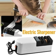 VBXOAE Electric Knife Sharpener Fully Automatic 15 Degree Sharpening for Kitchen Knives Scissors Converts 20 Degree Edges Long Lasting Arch Shaped Edges User Friendly Safe Design Consistent black