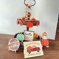 thumbnail image 1 of VBXOAE Halloween Wooden Tiered Tray Decor Set 9 Cute Fall Decorations for Pumpkins,Cars,Ladders Houses Suit for Party Tabletops Home Mantels, 1 of 9