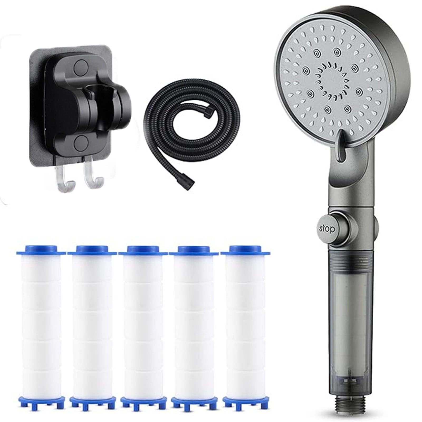 VBXOAE High Pressure 5 Mode Filtered Shower Head Handheld with Built In ...