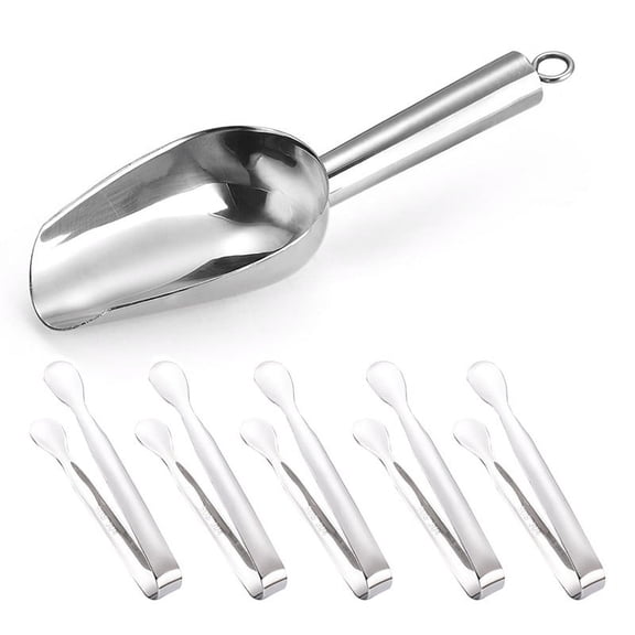 VBXOAE Ice Scoop for Freezer Stainless Steel Ice Scoop Heavy Duty Small Metal Candy Cream Kitchen Scoop for Home Wedding Bucket Food Sugar Coffee Beans Bar