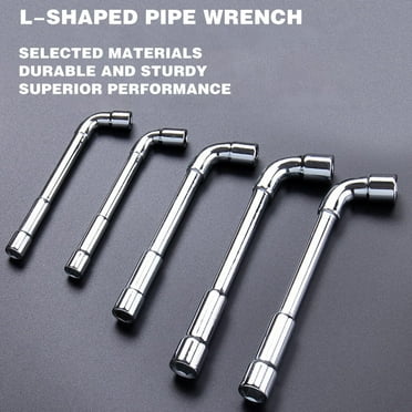 VBXOAE L Shaped Angled Hex Socket Wrench Set 6mm 7mm 8mm 9mm 10mm Vanadium Steel Heat Treated Double Head Design Polished Plated Finish and Multipurpose for Mechanic Repairs 5 pc