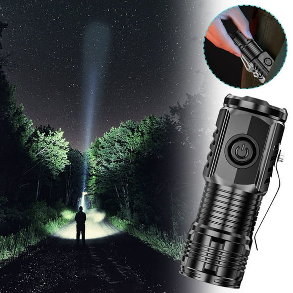 VBXOAE LED Strong Light Flashlight Super Bright Long Range Rechargeable 3.23x1.18 Inches Black