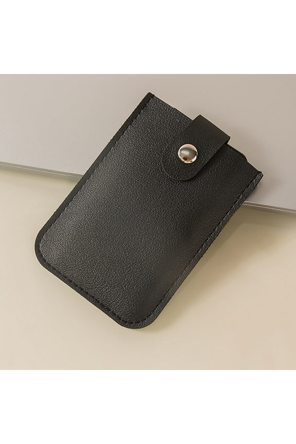 Leather Concealed Pull Card Bag with Snap Button,Multi Card Wallet for Easy Access and Quick Card Slot,Suit for Cash and Business Card Storage