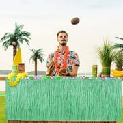 VBXOAE Luau Party Grass Table Skirt for Hawaiian Beach Themed Decorations Suit for Tropical Parties and Summer Events Stable,Reusable,Easy Installation