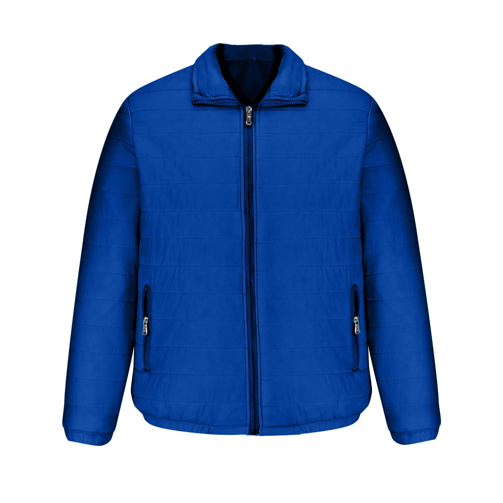 VBXOAE Men's Lightweight Puffer Jacket Hoodless Down Alternative Coat