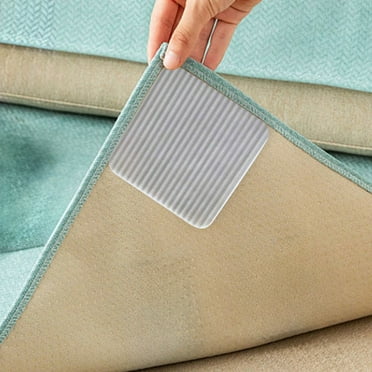 VBXOAE Rug Tape 4pcs Square Reusable Washable Cuttable Non-Slip Carpet Grips No Damage Prevent Sliding Floor Rugs Pad Set,Rug Grippers For Area Rugs On Hardwood Floors Tiles Home Office