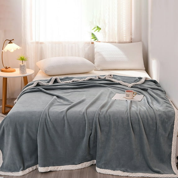 VBXOAE Soft Milk Fleece Summer Comforter Breathable Washable Solid Colors Multiple Sizes Stylish Design
