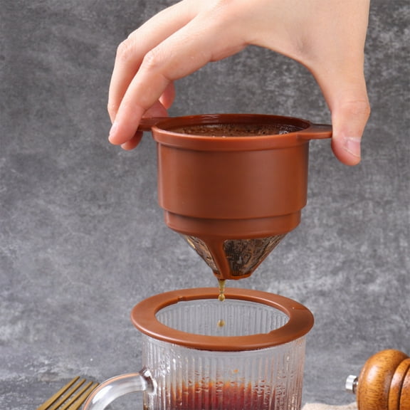 VBXOAE Stainless Steel Pour Over Coffee Dripper, Slow Drip Reusable Filter for Sustainable Brewing