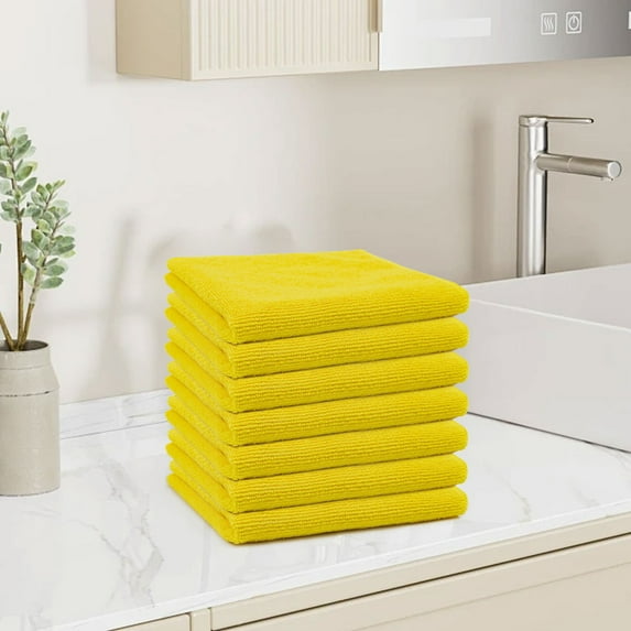 VBXOAE Thickened Absorbent Dishwashing Cloth-Multifunctional Stain Remover,Stable Kitchen Cleaning Cloth,Safe for Utensils,9.8 inches,Yellow