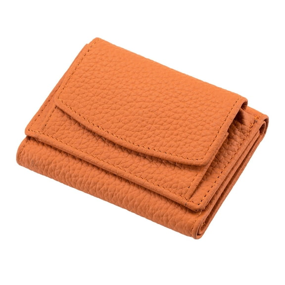 VBXOAE Wallet Small Wallet Women's Ultra Thin Top Layer Cowhide Orange