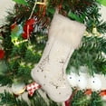 thumbnail image 1 of VBXOAE White Christmas Stockings 19 Inch Large Plush Xmas Stocking with Golden Snowflake Sequin Glitter Snowflake Hanging Stocking for Christmas Tree Wall Fireplace Home Decoration, 1 of 8