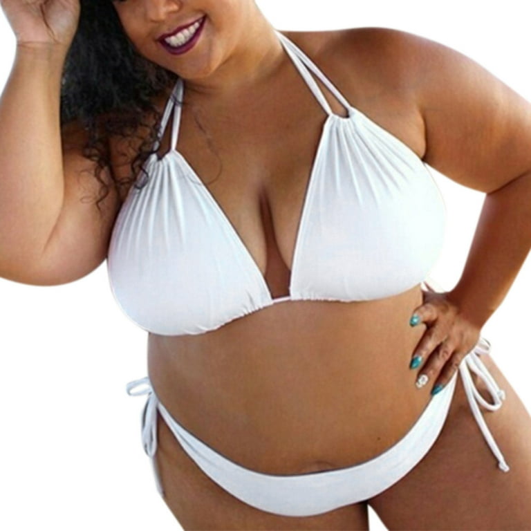 VBXOAE Women Sexy Brazilian Bikini Plus Size 2 Piece Spaghetti Strap Top  Thong Swimsuit Bathing Suit