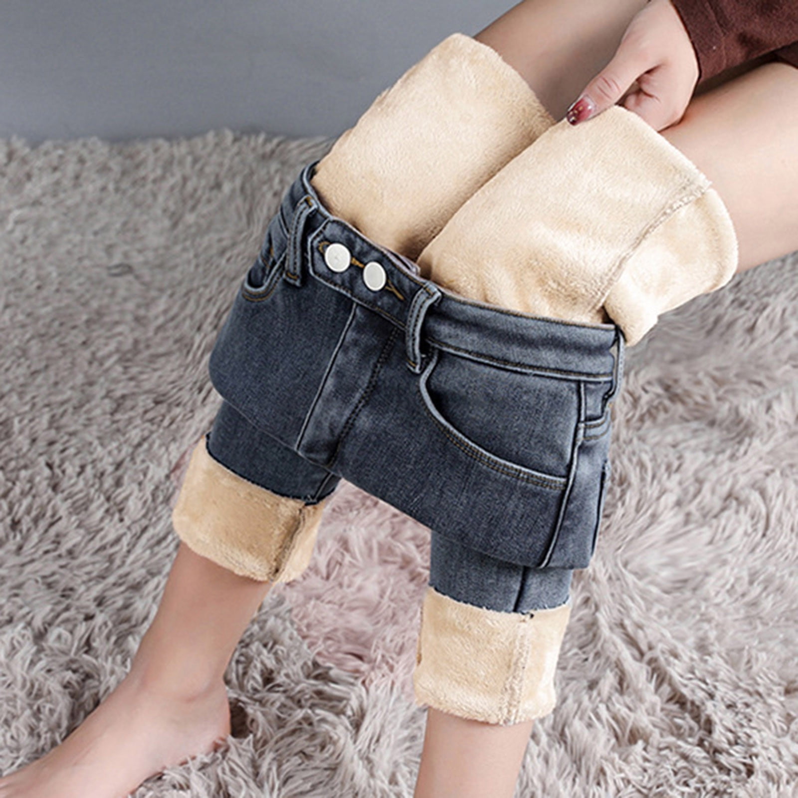 Baby fleece cheap lined jeans