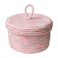 thumbnail image 1 of VBXOAE Woven Rope Basket with Lid Multipurpose Storage for Toys Towels Chemical Free Cotton Pink, 1 of 1