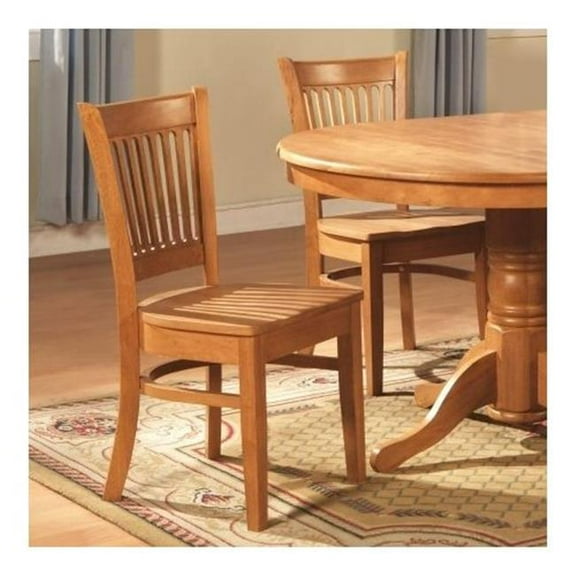 VC-OAK-W Dublin Chair with Wood Seat, Oak - Pack of 2
