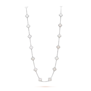 VC&JEWELRY VC&Vintage Alhambra Lucky Clover long necklace, 20 motifs，Mother-of-pearl, 18K white gold, Agate Clover Bracelet, Clover Necklace Pendant, Ring, Earnail, Bracelet Set Jewelry Gift, Clover Sweet Watch