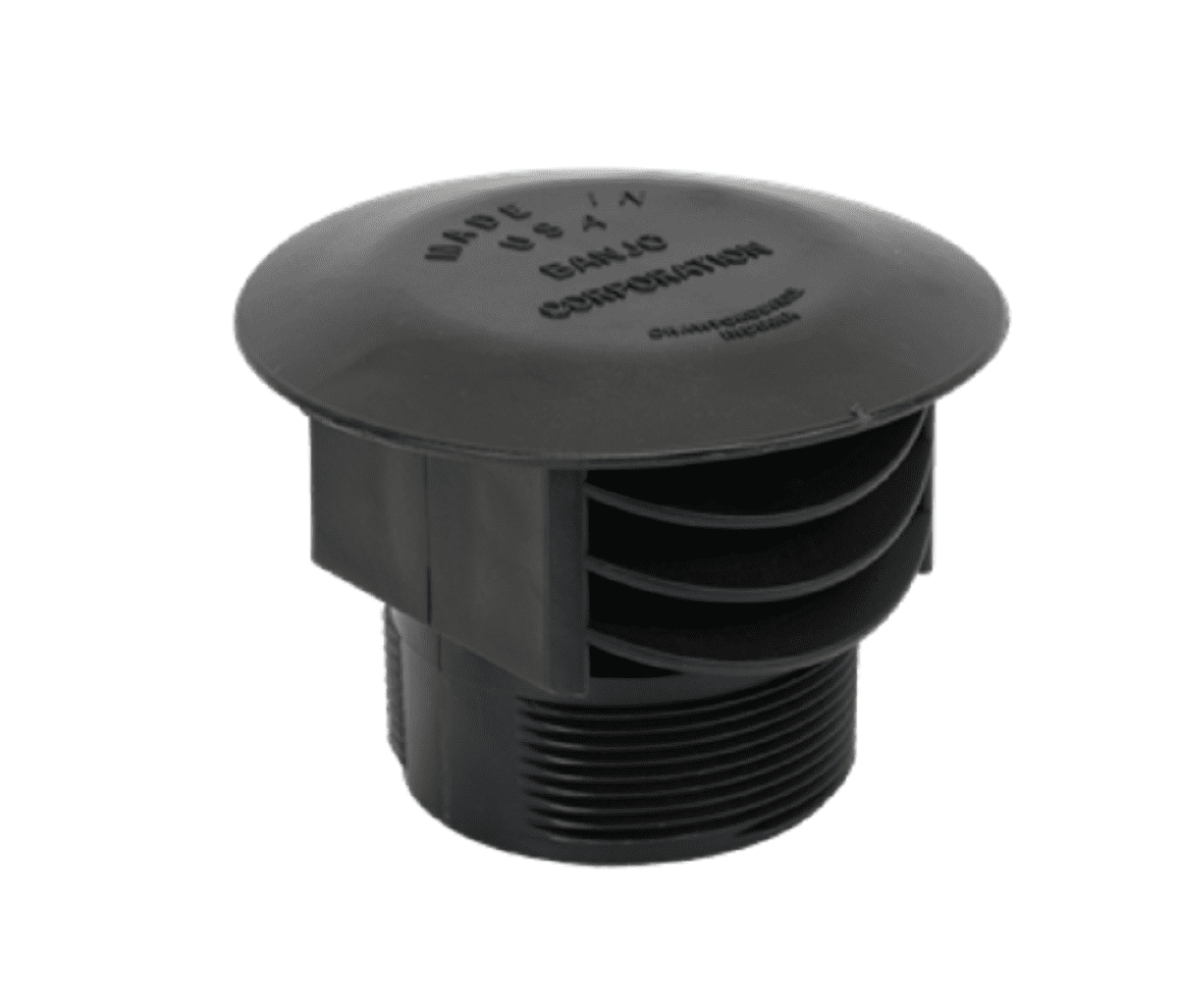 VC300 Banjo 3" Anti Vortex Vent Cap Without Screen, Polypropylene, MNPT