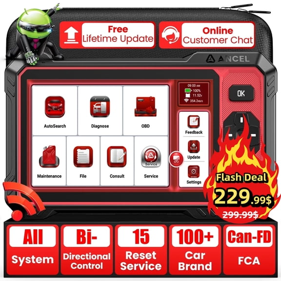ANCEL DS410 Lite Bidirectional Wireless OBD2 Scanner Diagnostic Tool, 15+ Reset Services Full System Diagnostic Tool, 24-hour Real-time Online Chat, Free Lifetime WiFi Update