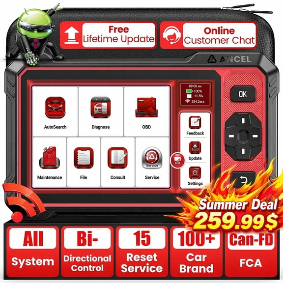 ANCEL DS410 Lite Bidirectional Wireless OBD2 Scanner Diagnostic Tool, 15+ Reset Services Full System Diagnostic Tool, 24-hour Real-time Online Chat, Free Lifetime WiFi Update