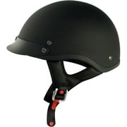 VCAN SPORTS VCAN Cruiser Solid Flat Black Half Face Motorcycle Helmet (Large)